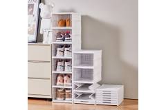 Zapatero plegable organizador de zapatos con tapas y puertas 6 niveles