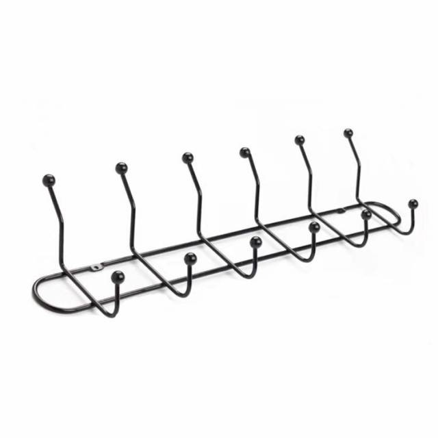 Perchero de pared negro de metal