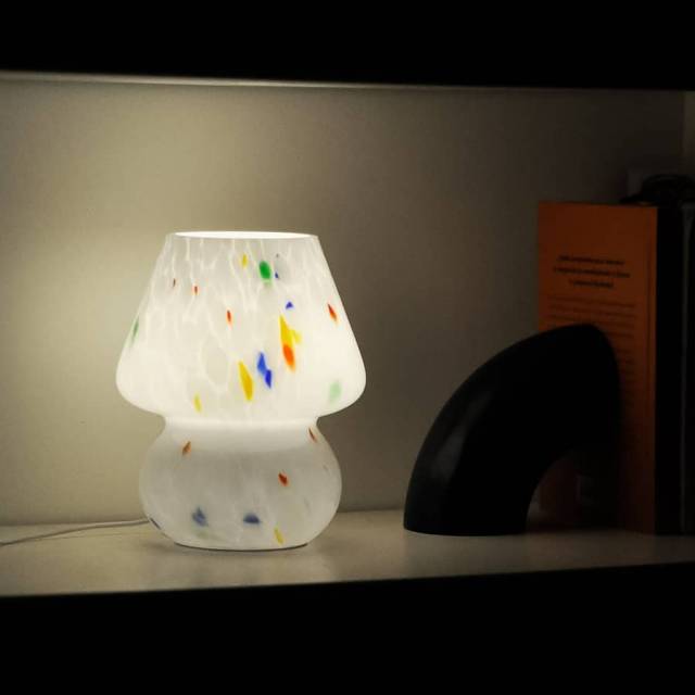 Lampara de vidrio para mesa USB Mushroom