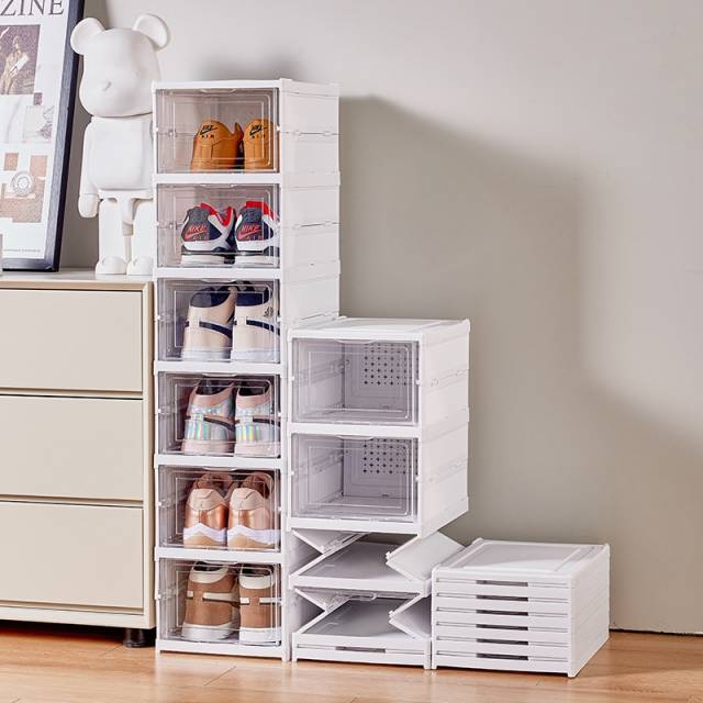 Zapatero plegable organizador de zapatos con tapas y puertas 6 niveles