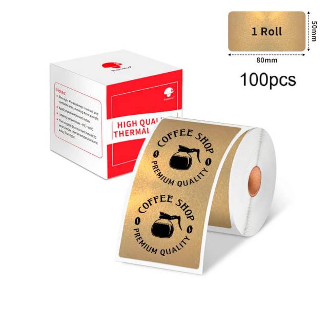 Etiqueta Dorada 50mm*80mm para impresora M110 100 uds.