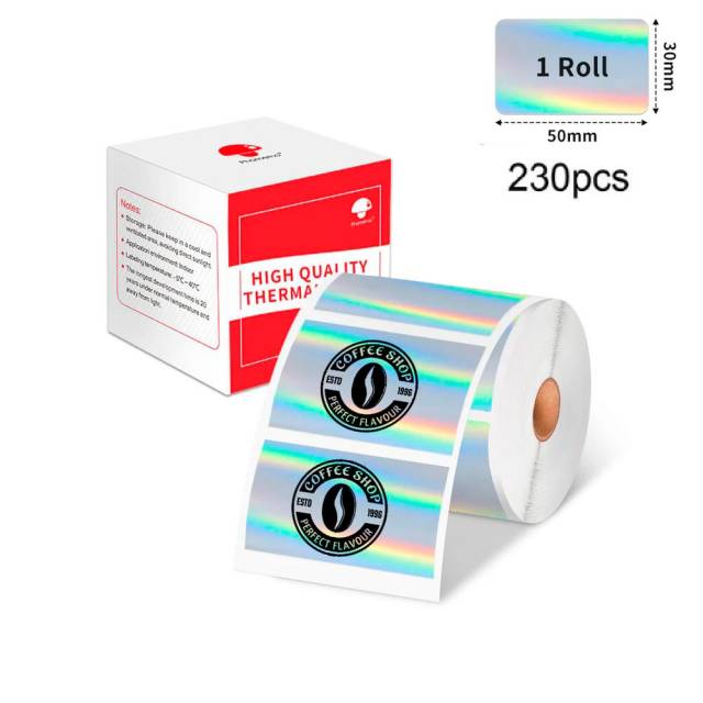 Etiqueta plateada 50mm*30mm para impresora M110 230 uds.