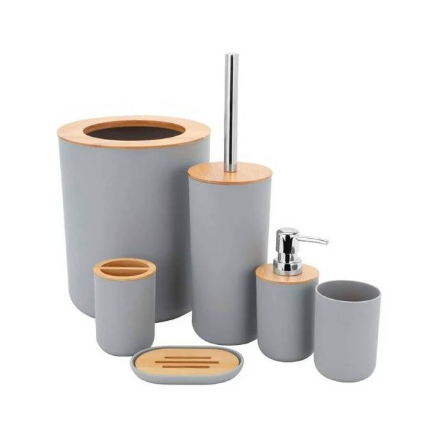 Juego de Accesorios para Bao 6 piezas gris bamb