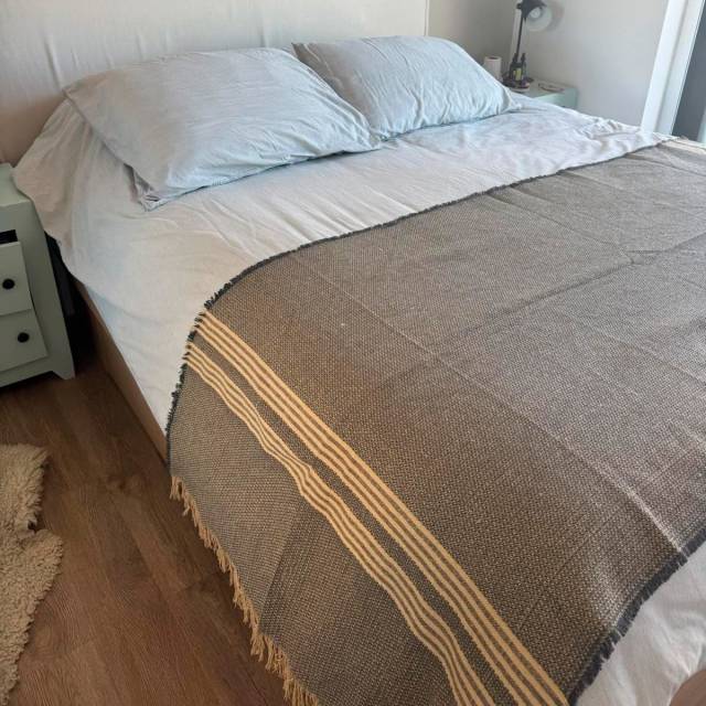 Manta pie de cama 85x230cm gris