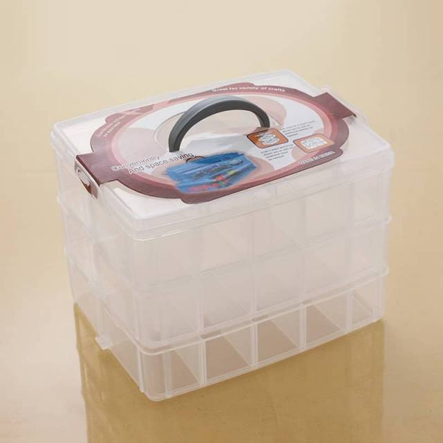 Caja Organizadora Apilable de 3 Niveles con Compartimentos Grande