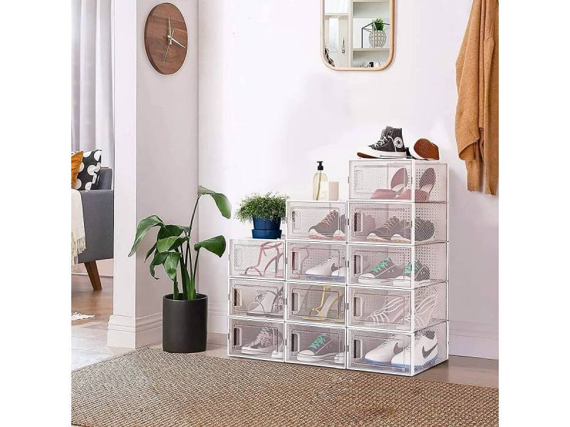 Caja zapatera apilable para ordenar zapatos