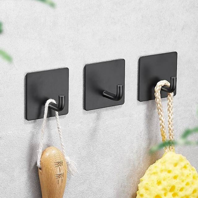 Gancho autoadhesivo curvo acero inoxidable para colgar en la pared