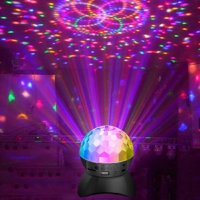 Lampara parlante bola de discoteca multicolor bluetooth