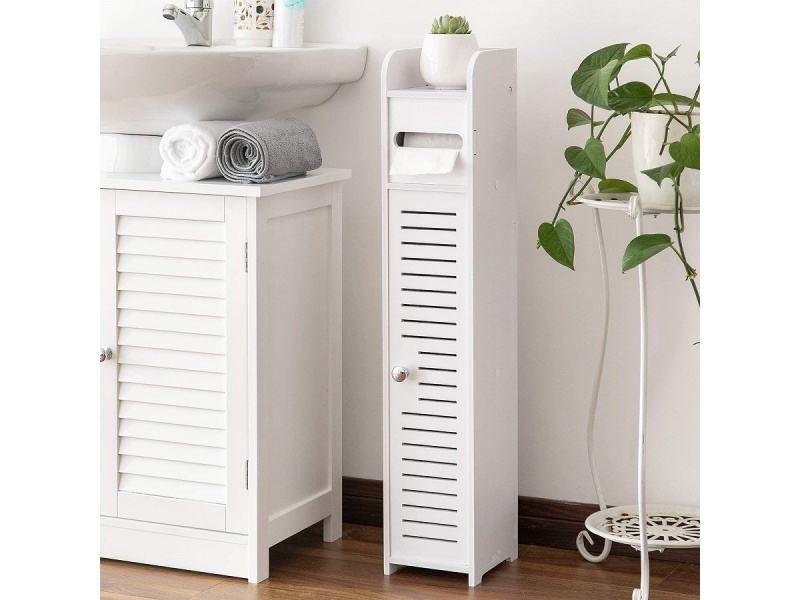 Mueble organizador con puertas y estantes para espacios reducidos