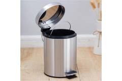 Tacho cesto de basura acero inoxidable 12L con tapa a pedal
